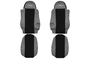Huse scaun camion Elegance (gri, material eco-piele / velur, serie ELEGANCE) potrivit DAF