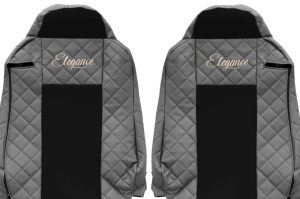 Huse scaun camion Elegance (gri, material eco-piele / velur, serie ELEGANCE) potrivit IVECO - Img 3