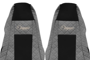 Huse scaun camion Elegance (gri, material eco-piele / velur, serie ELEGANCE, tetiera integrata pentru pasageri; tetiera soferului integrata) potrivit SCANIA - Img 3