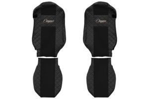 Huse scaun camion Elegance (negru, material eco-piele / velur, serie ELEGANCE, scaune standard) potrivit MERCEDES ACTROS MP4