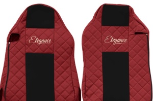 Huse scaun camion Elegance (rosu, material eco-piele / velur, serie ELEGANCE, scaune diferite; scaunul soferului - ISRI) potrivit MAN - Img 3