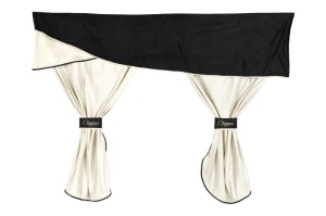 Perdea cortina cabina ( fata, spate, piele intoarsa) ELEGANCE, set 7 buc bej