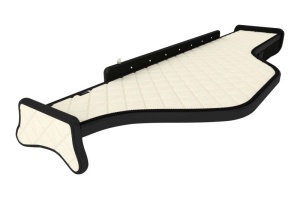 Raft interior cabina potrivit DAF XF 105 dupa 2005 (lung, Panou LED, lumina alba, sertar suplimentar sub blatul mesei, lung, culoare: sampanie, serie: ELEGANCE)