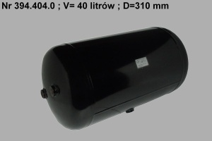Rezervor aer sistem compresor POLMO diametru 310mm/lungime620mm/ debit 40dm/3, 3xM22x1, 5 singular, Dublu, partea opusa, drenare M22x1, 5