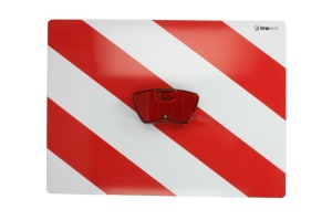 Semn avertizare placa informare, vehicule supradimensionate stanga 1 buc, cu lampa rosie, alimentat cu baterii
