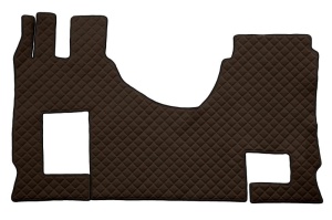 Set covor podea camion Mercedes Actros scaun pasager convertibil, ECO-LEATHER, set 3 buc. (material - eco-piele, culoare - maro, cabina lata 250 cm)