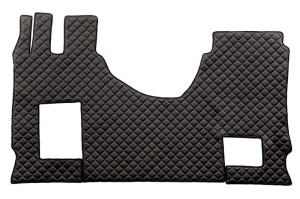 Set covor podea camion Mercedes Actros scaun pasager convertibil, ECO-LEATHER, set 3 buc. (material - eco-piele, culoare - negru/rosu, cabina lata 250 cm)