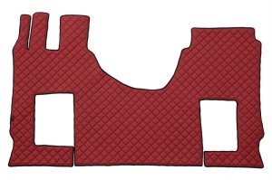Set covor podea camion Mercedes Actros scaun pneumatic pentru pasageri, ECO-LEATHER, 1 bucata (material - eco-piele, culoare - rosu, cabina lata 250 cm)