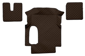 Set covor podea camion potrivit MAN ECO-LEATHER, set 3 buc. (material - eco-piele, culoare - maro, cabina lata 250 cm) potrivit MAN TGA dupa 1999