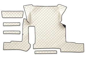 Set covor podea camion potrivit MAN un sertar, ECO-LEATHER, set 7 bucati (material - eco-piele, culoare - bej, pentru transmisie manuala) potrivit MAN TGX - Img 3