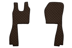 Set covor podea camion potrivit Scania ECO-LEATHER, set 5 buc (material - eco-piele, culoare - maro, pentru transmisie manuala; scaune standard - nu RECARO) - Img 2