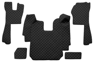 Set covor podea camion potrivit Scania ECO-LEATHER, set 5 buc (material - eco-piele, culoare - negru, transmisie automata) potrivit SCANIA P,G,R,T dupa 2004