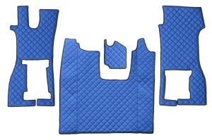 Set covor podea camion potrivit Scania scaun pasager convertibil, ECO-LEATHER, set 4 bucati (material - eco-piele, culoare - albastru) potrivit SCANIA L dupa 2016