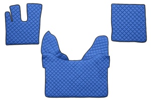 Set covorase podea camion potrivit DAF ECO-LEATHER, set 3 buc. (material - eco-piele, culoare - albastru, transmisie automata) potrivit DAF XF 105 dupa 2012 - Img 1