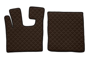 Set covorase podea camion potrivit DAF ECO-LEATHER, set 3 buc. (material - eco-piele, culoare - maro, pentru transmisie manuala) potrivit DAF XF 105 dupa 2005 - Img 2