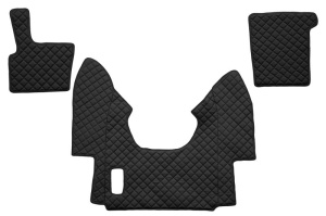 Set covorase podea camion potrivit DAF ECO-LEATHER, set 3 buc. (material - eco-piele, culoare - negru, transmisie automata) potrivit DAF 95 XF 1997-2012