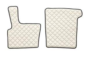 Set covorase podea camion potrivit DAF ECO-LEATHER, set 3 buc. (material - eco-piele, culoare - bej, pentru transmisie manuala) potrivit DAF 95 XF 1997-2012 - Img 2