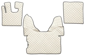 Set covorase podea camion potrivit DAF ECO-LEATHER, set 3 buc. (material - eco-piele, culoare - bej, transmisie automata) potrivit DAF XF 105 dupa 2005