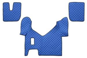 Set covorase podea camion potrivit Iveco ECO-LEATHER, set 3 buc. (material - eco-piele, culoare - albastru, pentru transmisie manuala) potrivit IVECO STRALIS