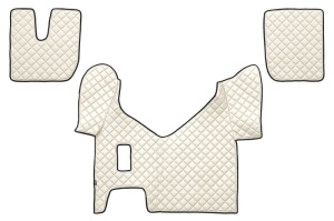 Set covorase podea camion potrivit Iveco ECO-LEATHER, set 3 buc. (material - eco-piele, culoare - bej, pentru transmisie manuala) potrivit IVECO STRALIS