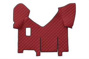 Set covorase podea camion potrivit Iveco versiune cu frigider, ECO-LEATHER, set 4 bucati (material - eco-piele, culoare - rosu, pentru transmisie manuala) - Img 3