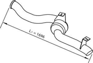 Teava esapament (lungime:1780mm) potrivit DAF CF 85, XF 105, XF 95 dupa 2002