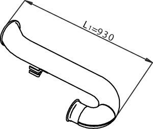 Teava esapament (lungime:930/960mm) potrivit DAF 95 XF, CF 65, CF 75, CF 85, XF 95 1997-2013
