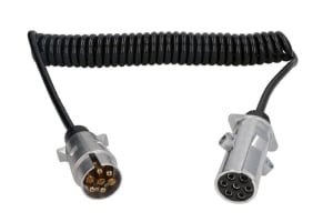 Cablu electric spiralat (lungime de lucru 3,5m, lungime maxima 4m, 1x1,5+6x1, 7 numar pini, 12V; adaptor; tip N)