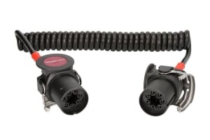Cablu electric spiralat (poliuretan, lungime de lucru 3,5m, lungime maxima 4,5m, 2x4+5x1,5, dopuri, 7 numar pini, ADR; EBS; temperatura de lucru pina la 125 * C)