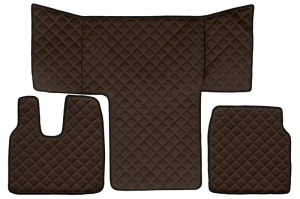 Covor podea camion potrivit MAN, cabina L, XL ECO-LEATHER, set 3 buc. (material - eco-piele, culoare - maro) potrivit MAN TGL I, TGM dupa 2016