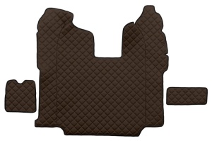 Covor podea camion potrivit SCANIA tunel central ECO-LEATHER, set 3 buc. (material - eco-piele, culoare - maro, transmisie automata) potrivit SCANIA L,P,G dupa 2010