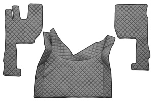 Covor podea camion potrivit VOLVO, ECO-LEATHER, set 3 buc. (material - eco-piele, culoare - gri, transmisie automata) potrivit VOLVO FH16 II dupa 2014