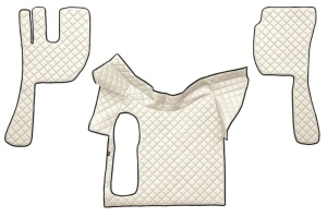 Covor podea camion potrivit VOLVO, fara compartiment in carcasa cutiei de viteze, ECO-LEATHER, set 3 buc. (material - eco-piele, culoare - gri)