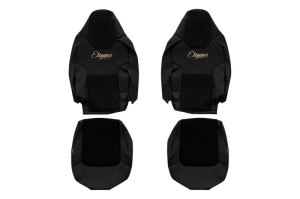 Husa scaun ELEGANCE S potrivit MAN TGL II, TGM II dupa 2020 (negru, piele ECO, centura de siguranta a pasagerului asamblata in scaun, centura de siguranta a soferului asamblata in scaun)