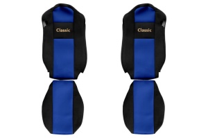 Huse scaun camion Classic (albastru, material velur, serie CLASSIC, centura pasager asamblata in scaun ) Mercedes Actros
