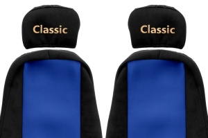 Huse scaun camion Classic (albastru, material velur, serie CLASSIC, centura pasager asamblata in scaun tetiera reglabila ) Volvo FH12 FH16 Fl FL12 Fm10 FM12 FM7 FM9 - Img 2