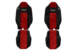 Huse scaun camion Classic (rosu, material velur, serie CLASSIC, centura pasager asamblata in scaun) Renault Trucks T
