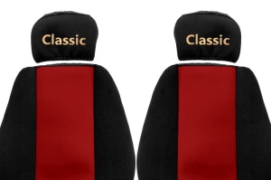 Huse scaun camion Classic (rosu, material velur, serie CLASSIC, centura pasager asamblata in scaun tetiera reglabila ) Mercdes Actros Atego Axor - Img 2