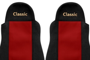 Huse scaun camion Classic (rosu, material velur, serie CLASSIC) potrivit DAF XF 105; XF 95 - Img 2