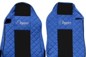 Huse scaun camion Elegance (albastru, material eco-piele / velur, serie ELEGANCE, scaune diferite; scaunul soferului - ISRI) potrivit MAN - Img 3