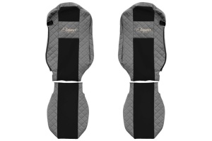 Huse scaun camion Elegance (gri, material eco-piele / velur, serie ELEGANCE, scaune standard) potrivit MERCEDES ACTROS MP4