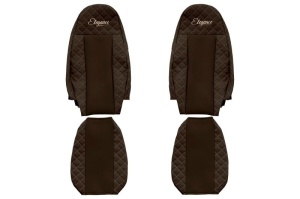 Huse scaun camion Elegance (maro, material eco-piele / velur, serie ELEGANCE, egrate) potrivit VOLVO