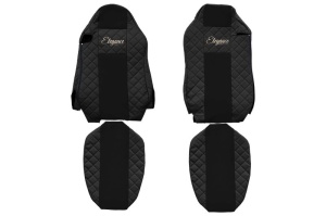 Huse scaun camion Elegance (negru, material eco-piele / velur, serie ELEGANCE, scaune diferite; scaunul soferului - ISRI) potrivit MAN