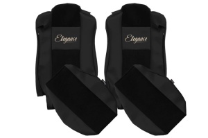 Huse scaun camion ELEGANCE S (negru, material eco-leather / velur, scaune standard) potrivit MERCEDES ACTROS MP4 / MP5 dupa 2011