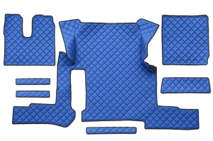 Set covor podea camion potrivit MAN un sertar, ECO-LEATHER, set 7 bucati (material - eco-piele, culoare - albastru, pentru transmisie manuala) potrivit MAN TGX