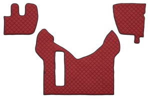 Set covor podea camion potrivit Renault ECO-LEATHER, set 3 buc. (material - eco-piele, culoare - rosu) potrivit RENAULT TRUCKS PREMIUM 2 dupa 2005