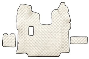 Set covor podea camion potrivit Scania ECO-LEATHER, set 5 buc (material - eco-piele, culoare - bej, pentru transmisie manuala; scaune standard - nu RECARO) - Img 3