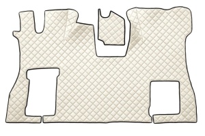 Set covor podea camion potrivit Scania podea plata, scaun pasager convertibil, ECO-LEATHER, 2 bucati (material - eco-piele, culoare - bej)