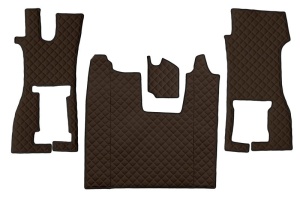 Set covor podea camion potrivit Scania scaun pasager convertibil, ECO-LEATHER, set 4 bucati (material - eco-piele, culoare - maro) potrivit SCANIA L,P,G dupa 2016