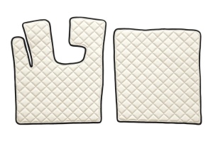 Set covorase podea camion potrivit DAF ECO-LEATHER, set 3 buc. (material - eco-piele, culoare - bej, pentru transmisie manuala) potrivit DAF XF 105 dupa 2005 - Img 2